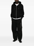 sacai zip-up drawstring hoodie